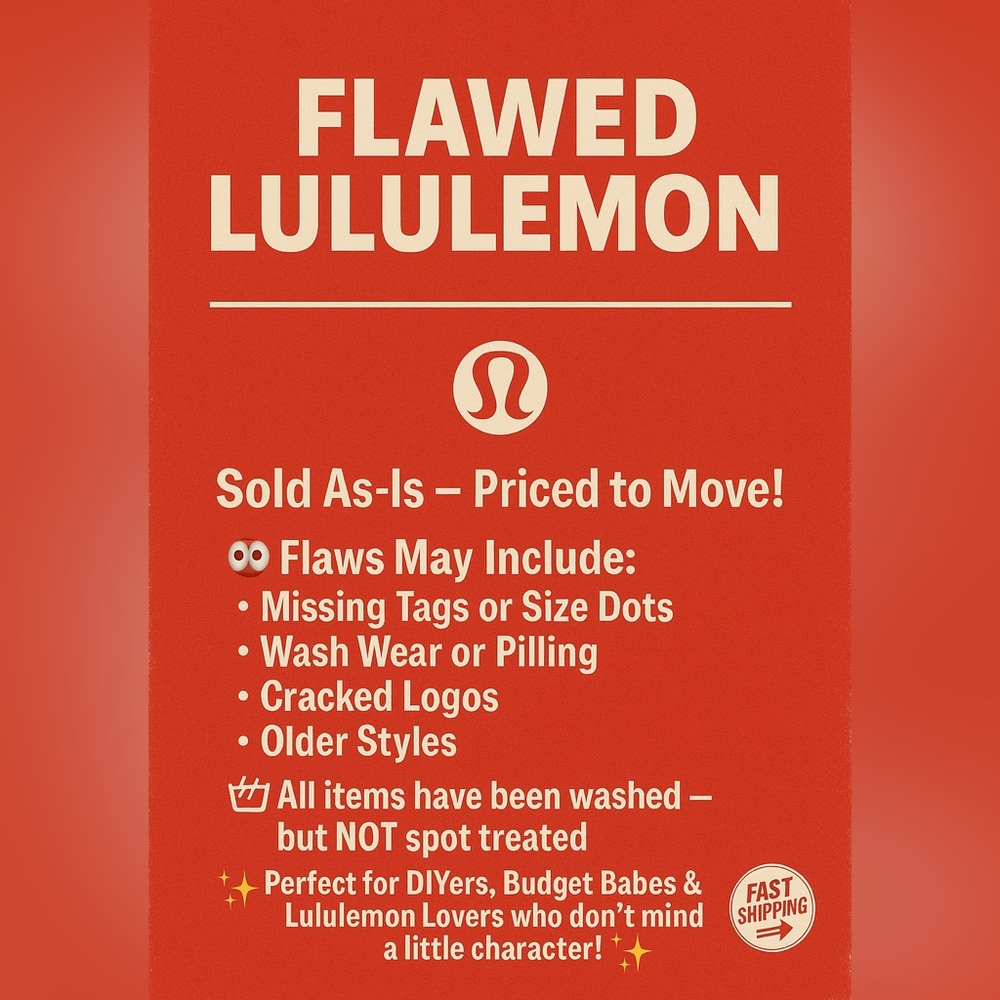 Flawed Lululemon, Shown On Live! Sold AS IS!